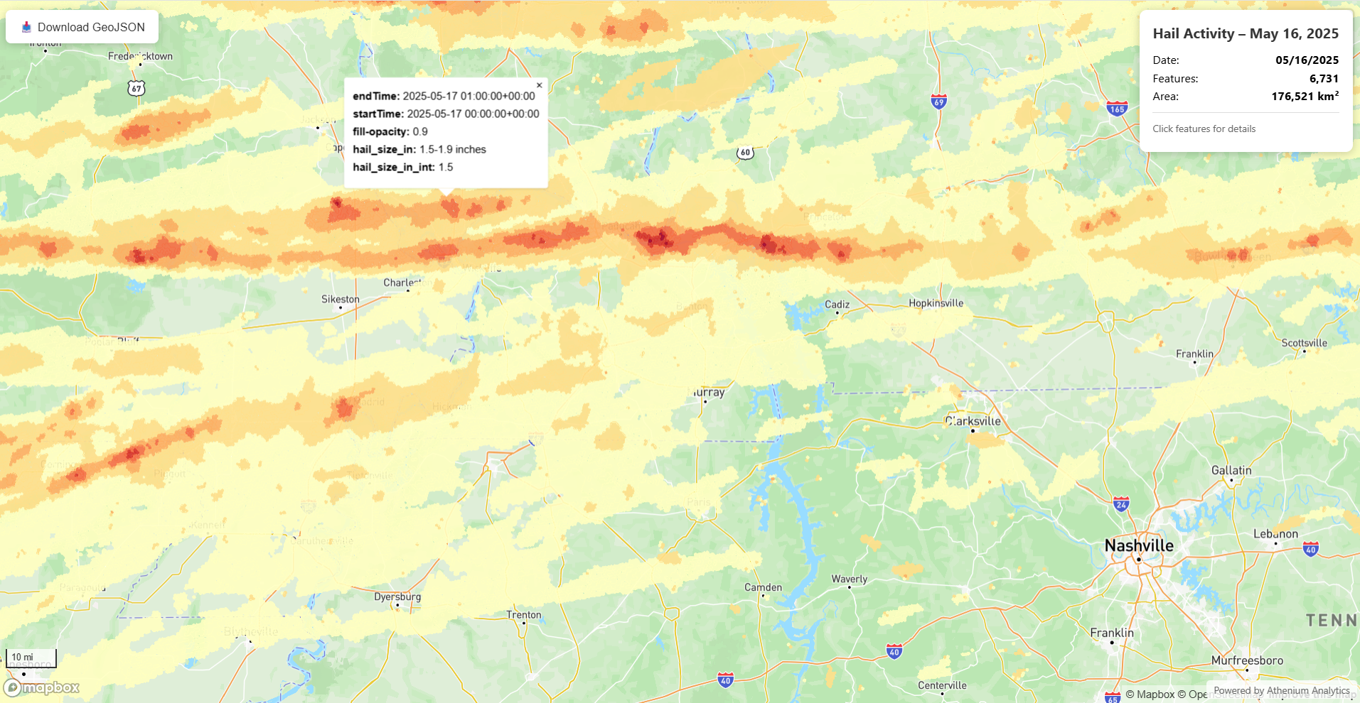 Peril Verification Map Example